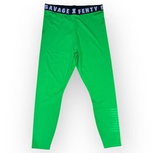 NWT Savage X Fenty 2X Neon Green High Waisted Leggings Stretch Gym Pilates
